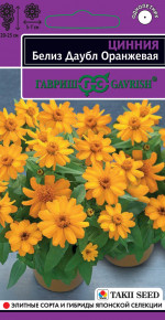 Семена Цинния Белиз даубл оранжевая, 5шт, Гавриш, Takii Seed Семена Цинния Белиз даубл оранжевая, 5шт, Гавриш, Takii Seed